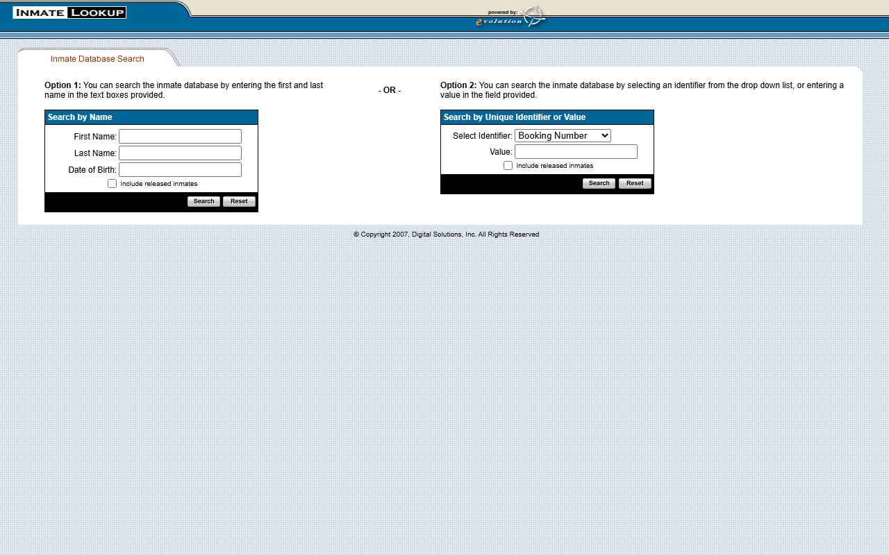 Carroll County inmate records NRVRJ inmate lookup form